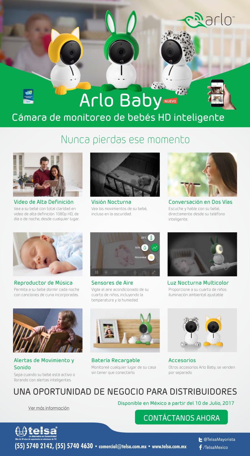 Telsa Mayorista | NETGEAR | Arlo Baby - Cámara de monitoreo de bebés HD inteligente