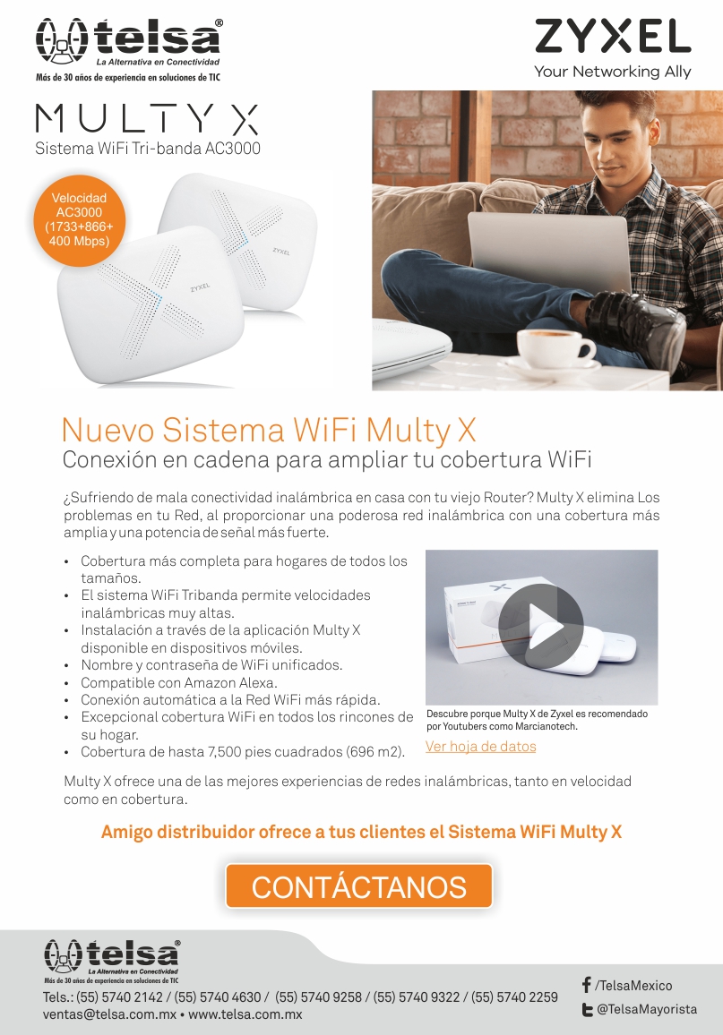 ZYXEL Multy X, Nuevo Sistema WiFi Tri-banda AC3000, ¡Contáctanos!