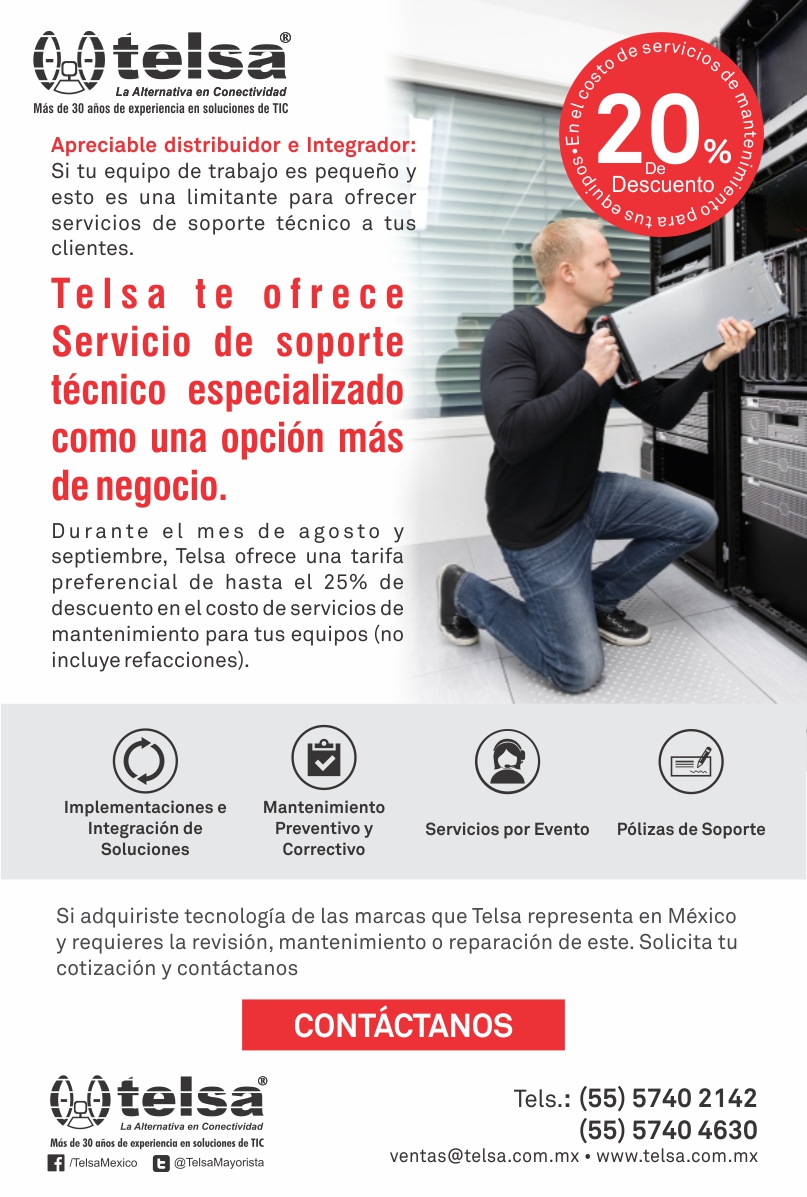 Telsa ofrece Servicio de soporte técnico especializado, ¡Contáctanos!