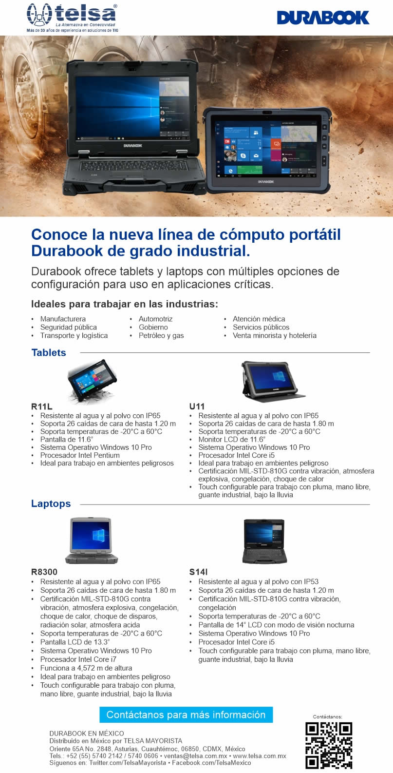 DURABOOK, conoce la nueva línea de cómputo portátil de grado industrial, ¡Contáctanos!