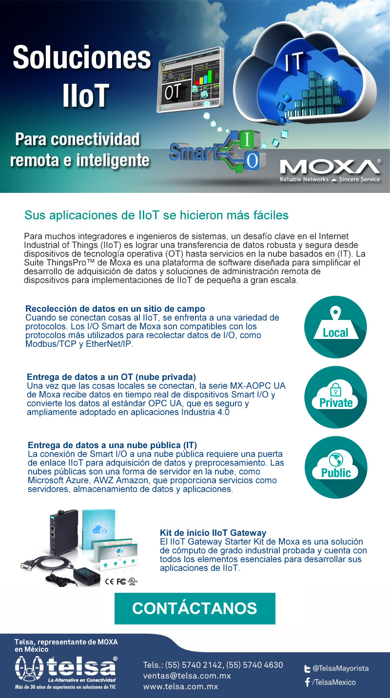 Soluciones IIoT para conectividad remota e inteligente con MOXA, ¡Contáctanos!